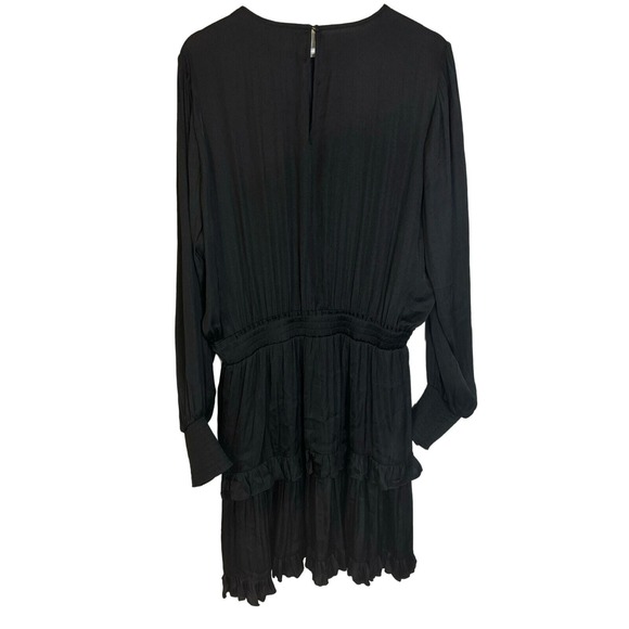GB Dillard's Black Long Sleeve Ruffle Tiered Mini Dress - Women's XL - Picture 2 of 10